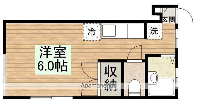 ツインリーフ(ワンルーム/2階)の間取り写真