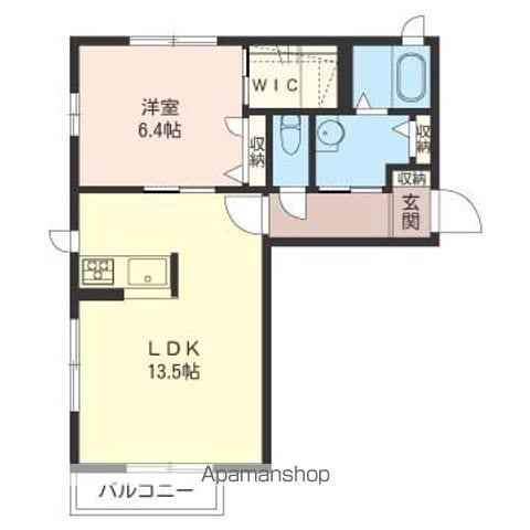メゾン ロータスA棟(1LDK/1階)の間取り写真