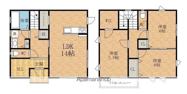 南海電鉄南海本線 松ノ浜駅 徒歩16分 2階建 築6年(3LDK)の間取り写真