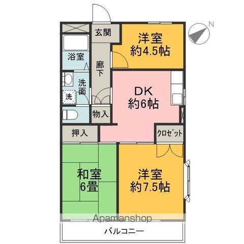 グランメール(3DK/1階)の間取り写真