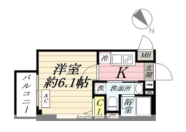 SHOKEN RESIDENCE横浜生麦Ⅲ(1K/4階)の間取り写真