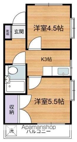 しらゆり館(2K/1階)の間取り写真