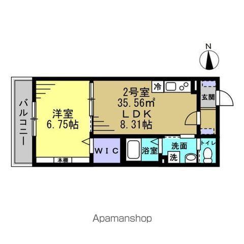 セミカ葛城Ⅰ(1LDK/1階)の間取り写真