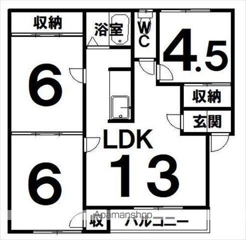 田中マンション(3LDK/1階)の間取り写真