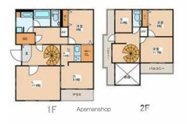 中央本線 荻窪駅 徒歩11分 2階建 築19年(3SLDK)の間取り写真