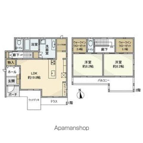 名鉄小牧線 羽黒駅(愛知) 徒歩9分 2階建 築12年(2LDK)の間取り写真