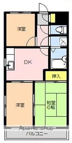 サンライフ河辺(3DK/4階)の間取り写真