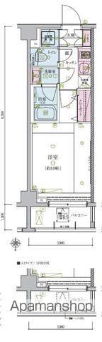 リヴシティ王子弐番館(1K/3階)の間取り写真