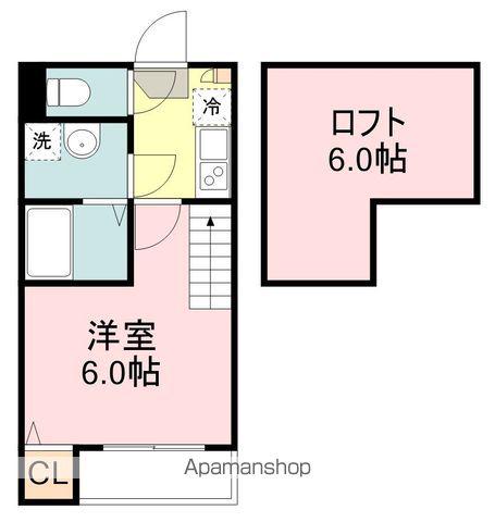 マノワール旭ヶ丘(1K/2階)の間取り写真
