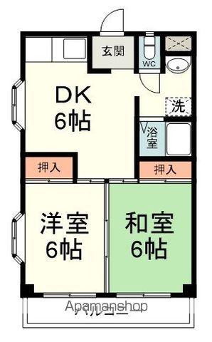 ロワールC(2DK/1階)の間取り写真
