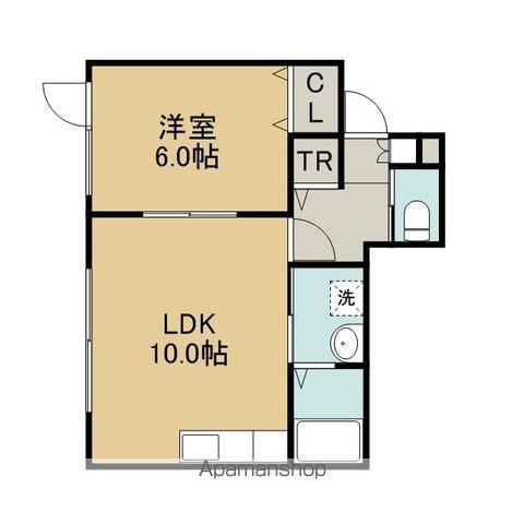 ロイヤルハイム拓勇西町B(1LDK/2階)の間取り写真