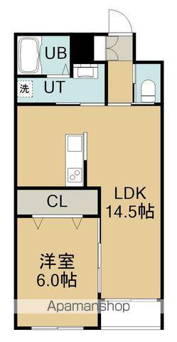 NEW PIAZZA西桔梗(1LDK/3階)の間取り写真