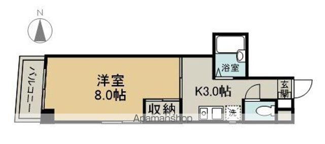 第3エスパース(1K/4階)の間取り写真