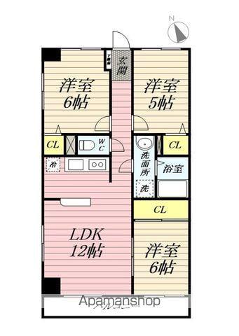 プレエステート長田(3LDK/5階)の間取り写真