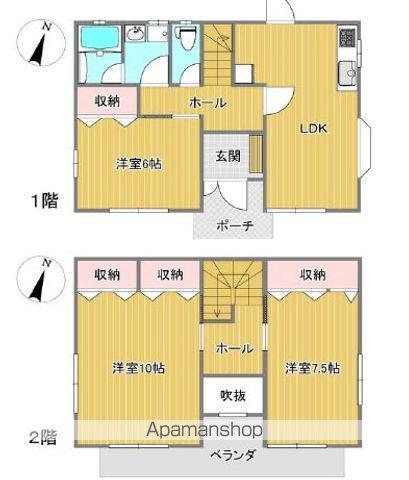 東武伊勢崎・大師線 細谷駅(群馬) 徒歩14分 2階建 築36年(3LDK)の間取り写真