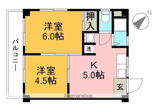 リバープール新田(2K/2階)の間取り写真