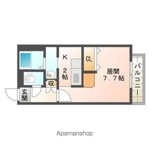 ラウルあいの里(1K/2階)の間取り写真