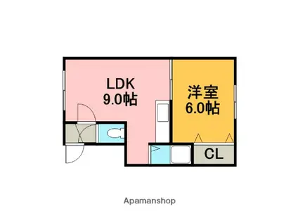 パレス住吉(1LDK/2階)の間取り写真