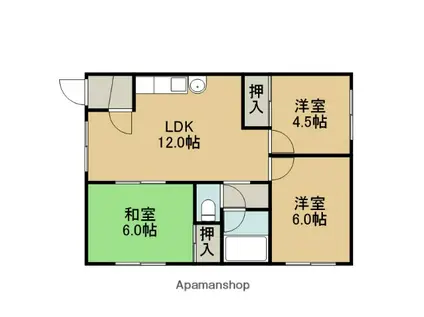 メゾンサンリツ(3LDK/1階)の間取り写真