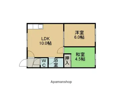 第一さくらコーポ(2LDK/2階)の間取り写真