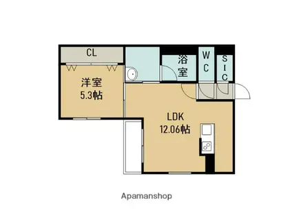 PRESCRLTO北栄(1LDK/4階)の間取り写真