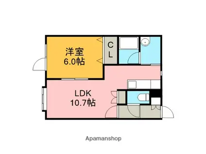 グリーンノート黄金(1LDK/2階)の間取り写真