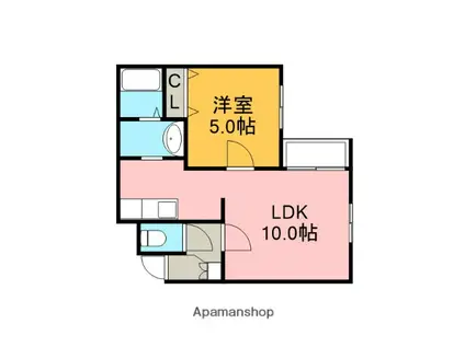 STABLE中島(1LDK/2階)の間取り写真
