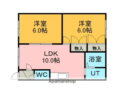 レインボーハウスAZZURRI(2LDK/2階)の間取り写真