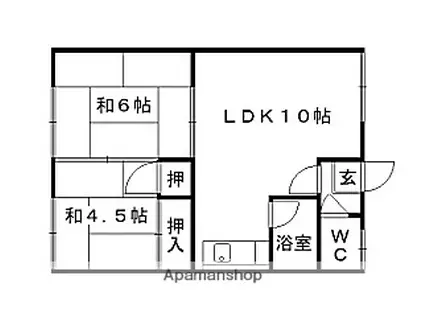 シティハイムA(2LDK/1階)の間取り写真