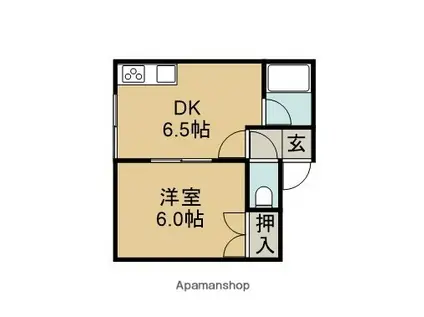 カーサMK A(1DK/1階)の間取り写真