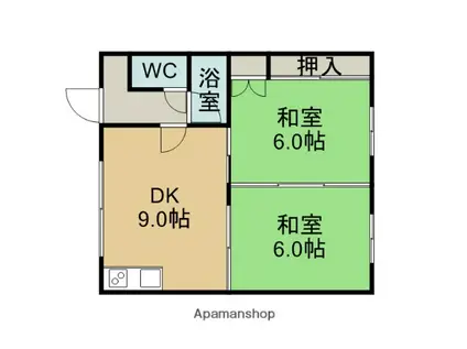 コーポ糸井NO.2(2DK/2階)の間取り写真