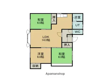 ハイツスプリング(3LDK/2階)の間取り写真