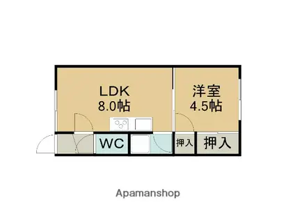 エクセレント錦岡(1LDK/2階)の間取り写真