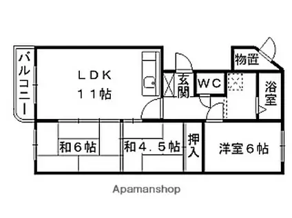 永福ハイツ(3LDK/4階)の間取り写真