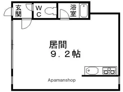 苫小牧平成3(ワンルーム/2階)の間取り写真
