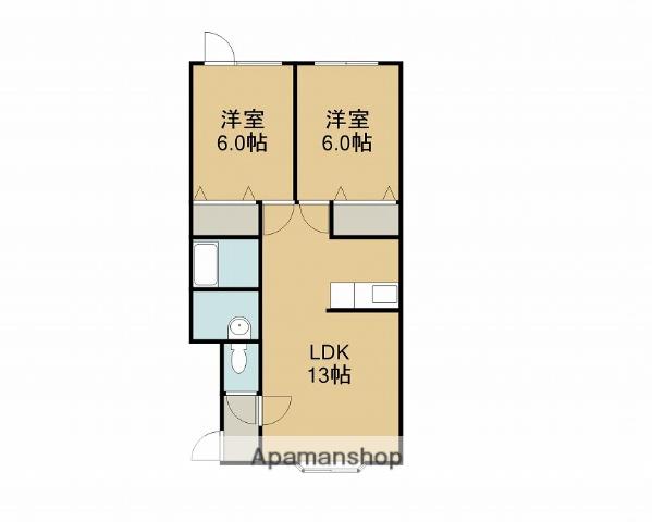 千歳線 沼ノ端駅 徒歩31分 2階建 築16年(2LDK/2階)の間取り写真