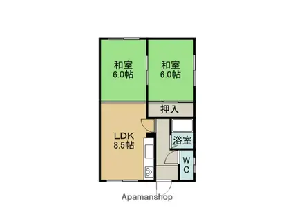 小笠原アパート(2DK/1階)の間取り写真