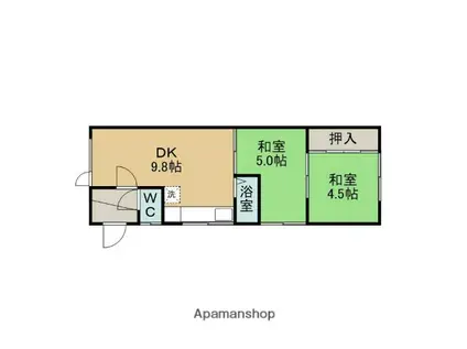 高橋アパート(2DK/1階)の間取り写真
