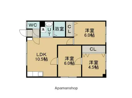 メゾン豊川A(3LDK/1階)の間取り写真