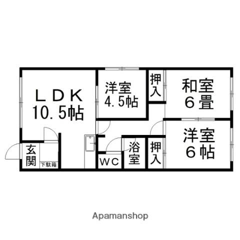青柳マンション(3LDK/2階)の間取り写真