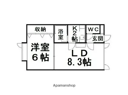 ラピュタハウスC(1LDK/1階)の間取り写真