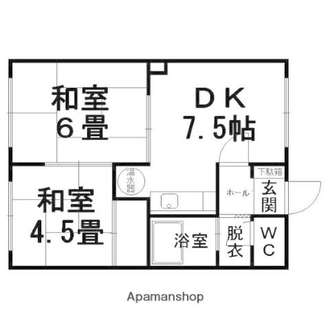 林マンション(2DK/2階)の間取り写真