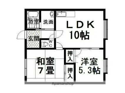 ハイムピア高栄(2LDK/1階)の間取り写真