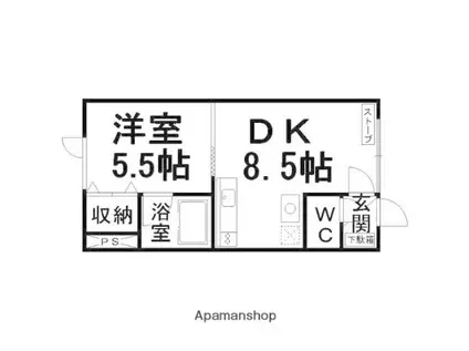 吉野ハイツ5(1DK/2階)の間取り写真
