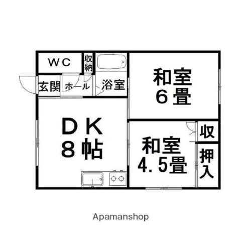 コーポ加納(2DK/2階)の間取り写真