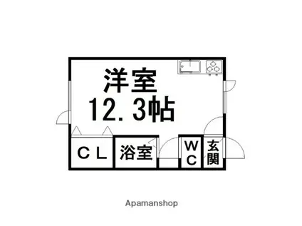 メゾン花園(ワンルーム/1階)の間取り写真