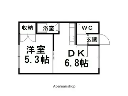 西富誠幸マンション(1DK/2階)の間取り写真