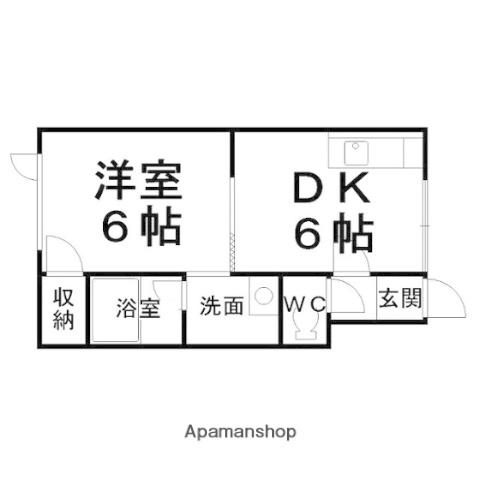 コーポカムイA(1DK/1階)の間取り写真