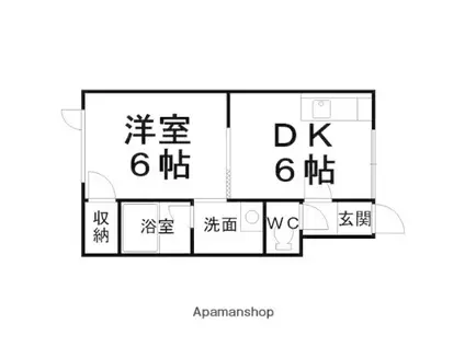 コーポカムイA(1DK/2階)の間取り写真