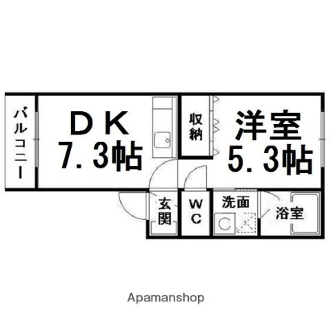 サンクレスト東三輪(1DK/1階)の間取り写真